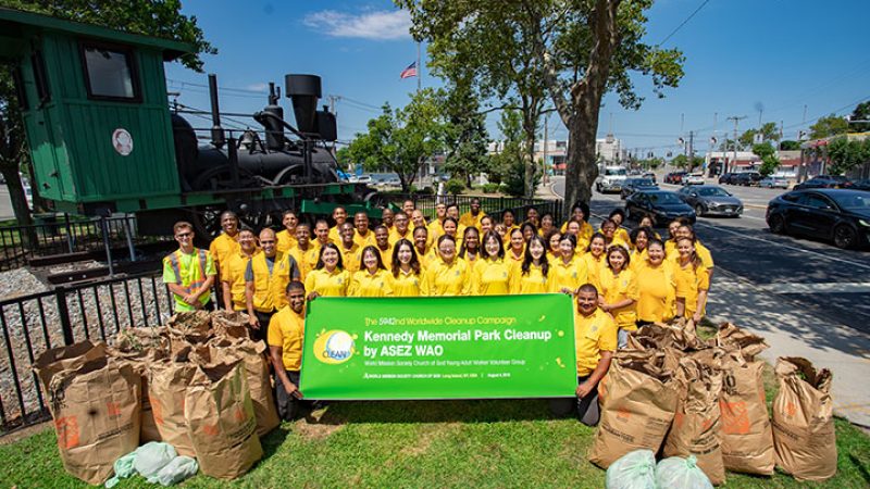 ASEZ WAO Beautifies Hicksville's Kennedy Memorial Park