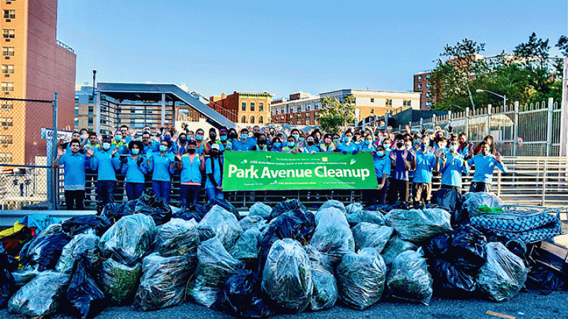 ASEZ Students Clean up Park Avenue in the Bronx