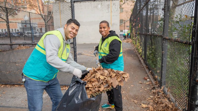 ASEZ WAO Church of God young adult worker volunteers goble playground cleanup bronx new york